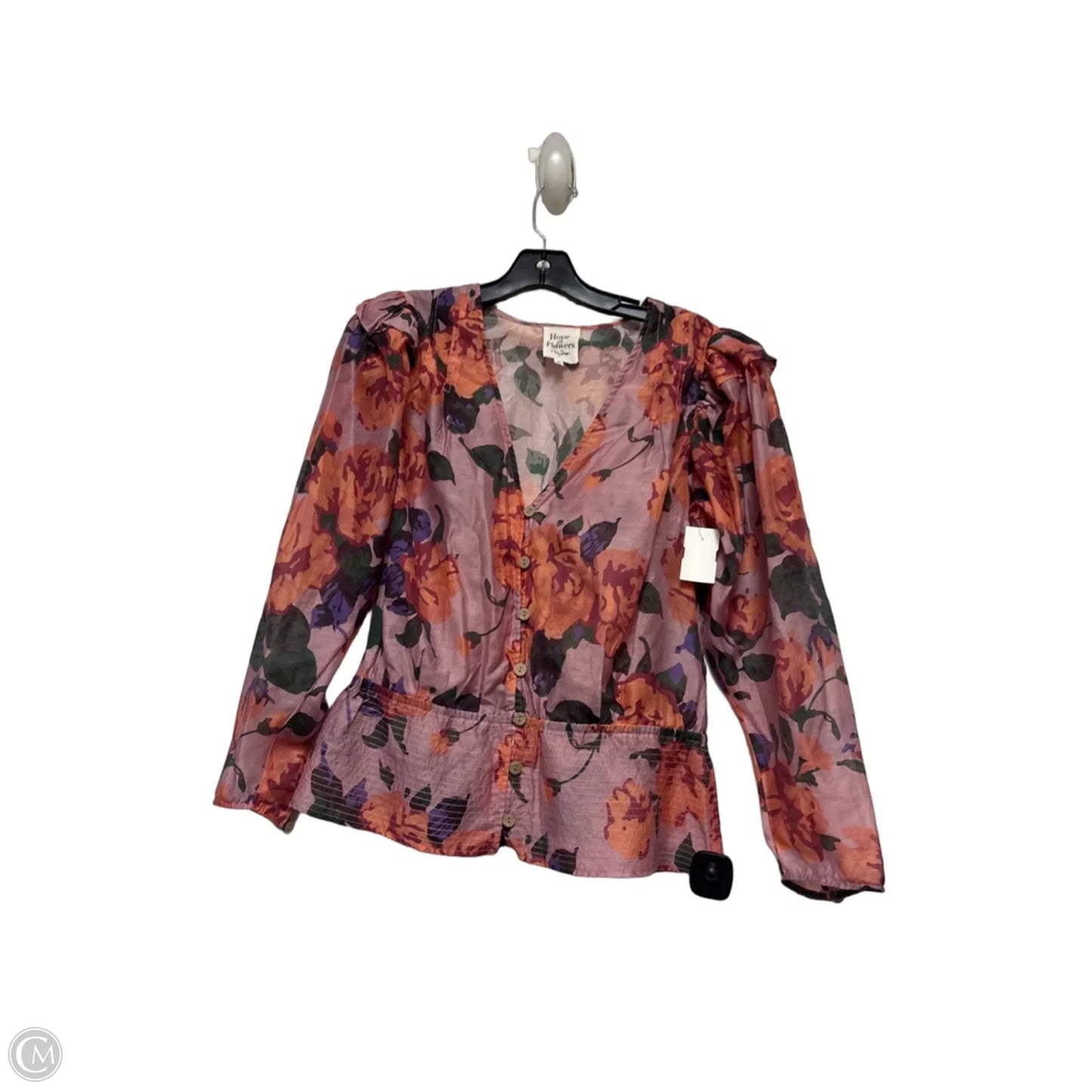 Top Long Sleeve By Hope For Flowers By Tracy Reese In Floral Print, Size: M