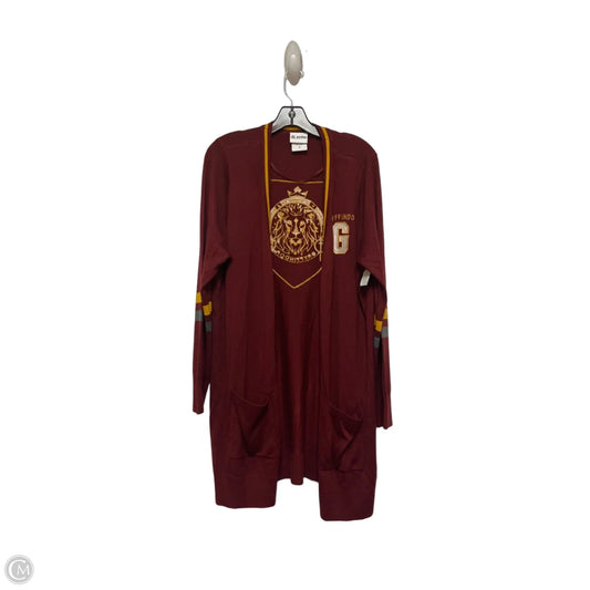 Cardigan By Clothes Mentor In Red & Yellow, Size: 2x
