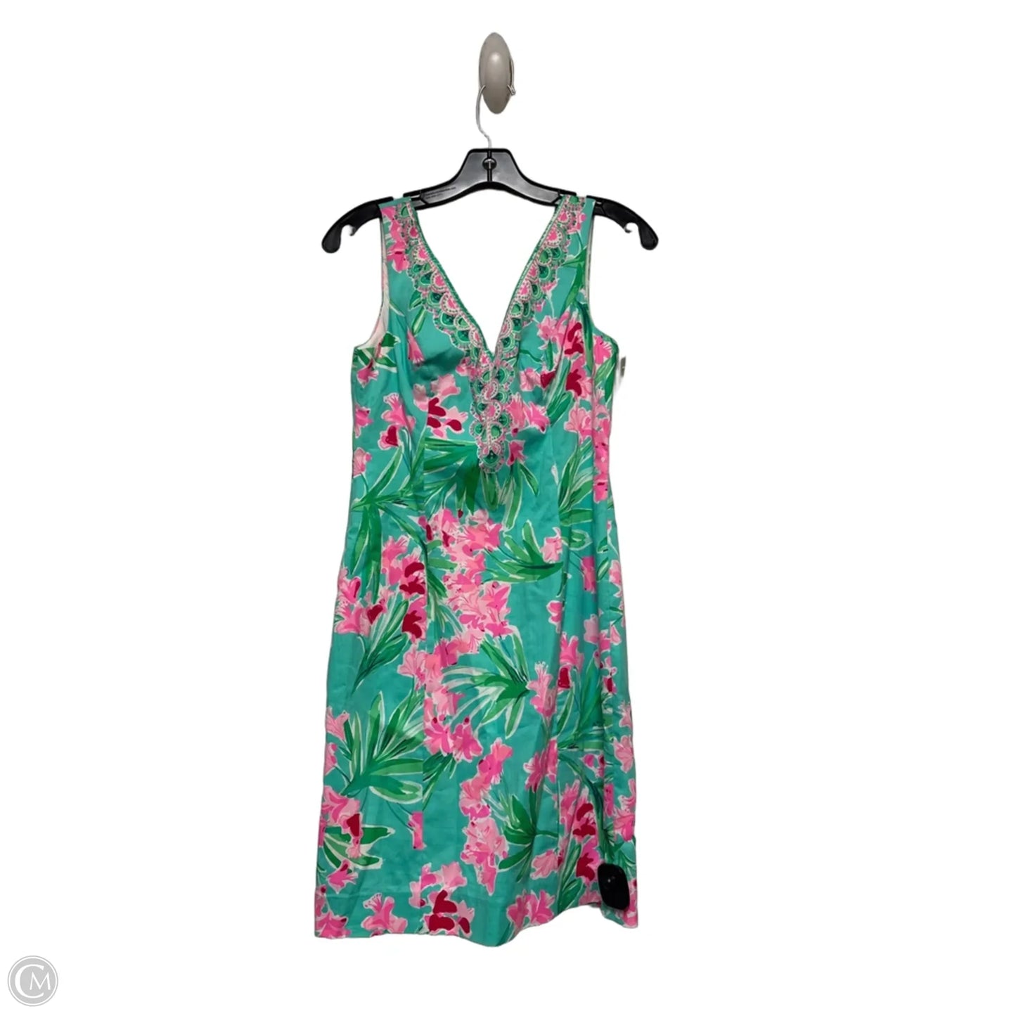 Dress Designer By Lilly Pulitzer In Green & Pink, Size: 0
