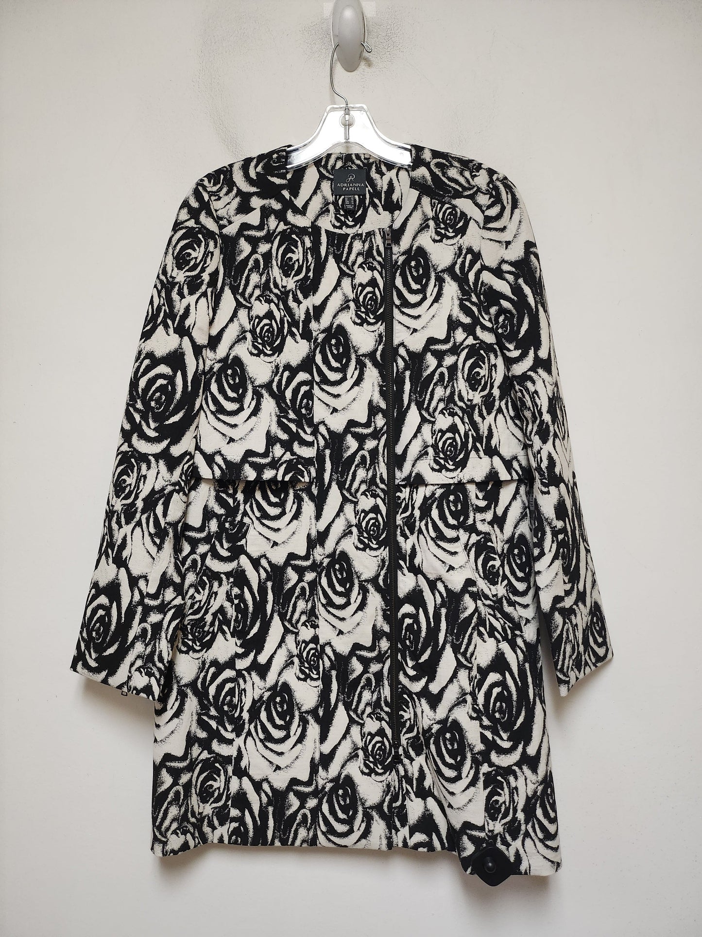 Coat Peacoat By Adrianna Papell In Black & White, Size: S