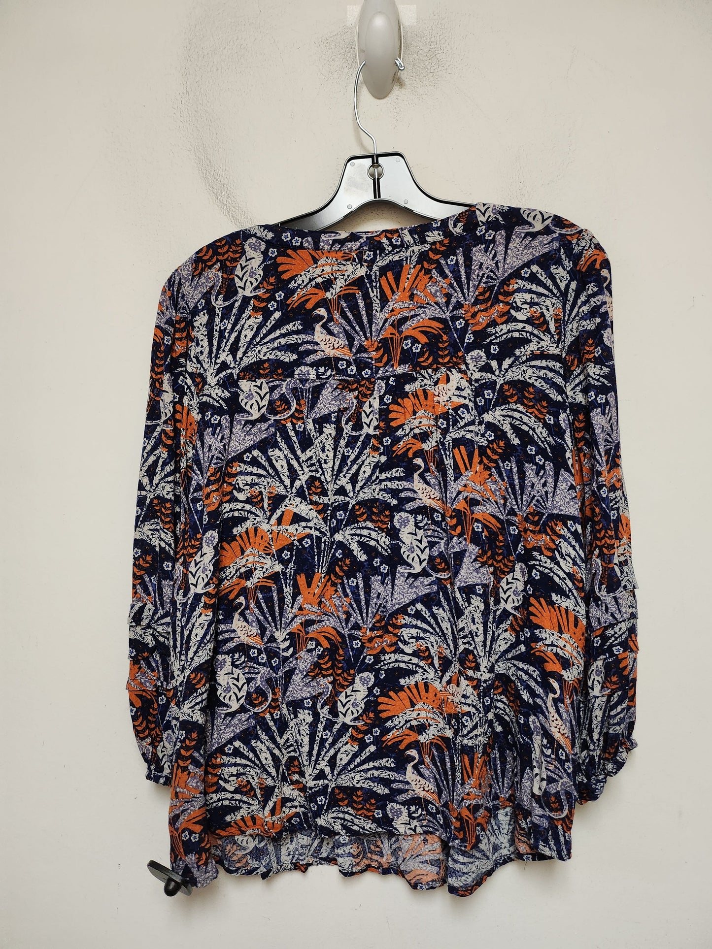 Top Long Sleeve By Maeve In Blue & Orange, Size: L