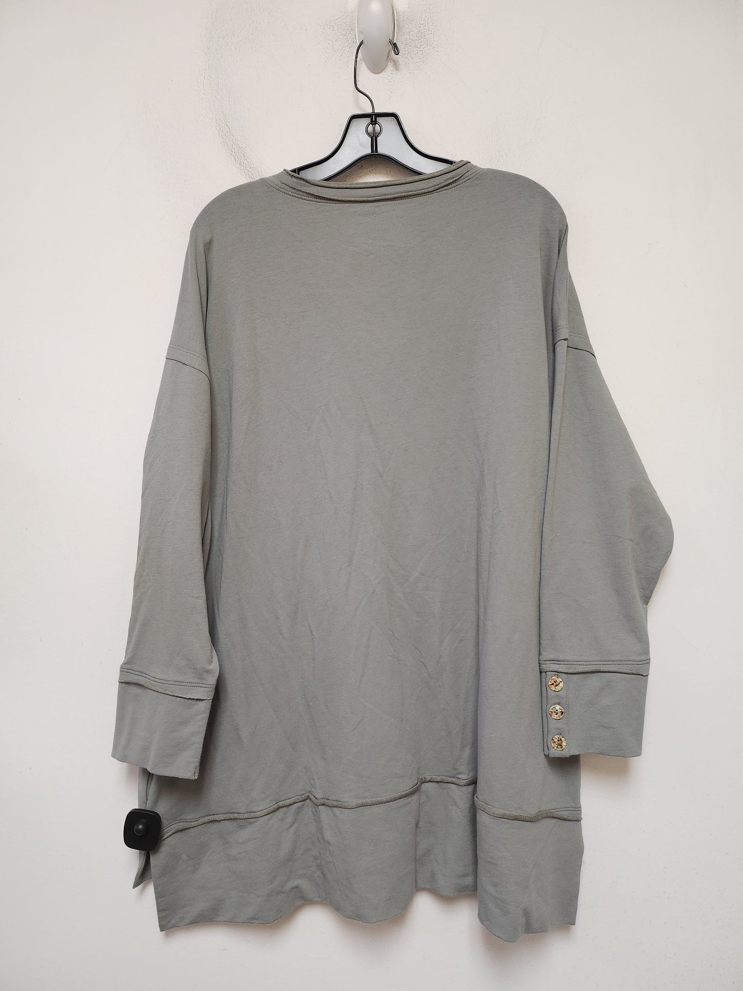 Top Long Sleeve By Soft Surroundings In Grey, Size: 1x