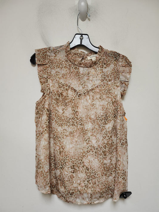 Top Short Sleeve By Monteau In Leopard Print, Size: L