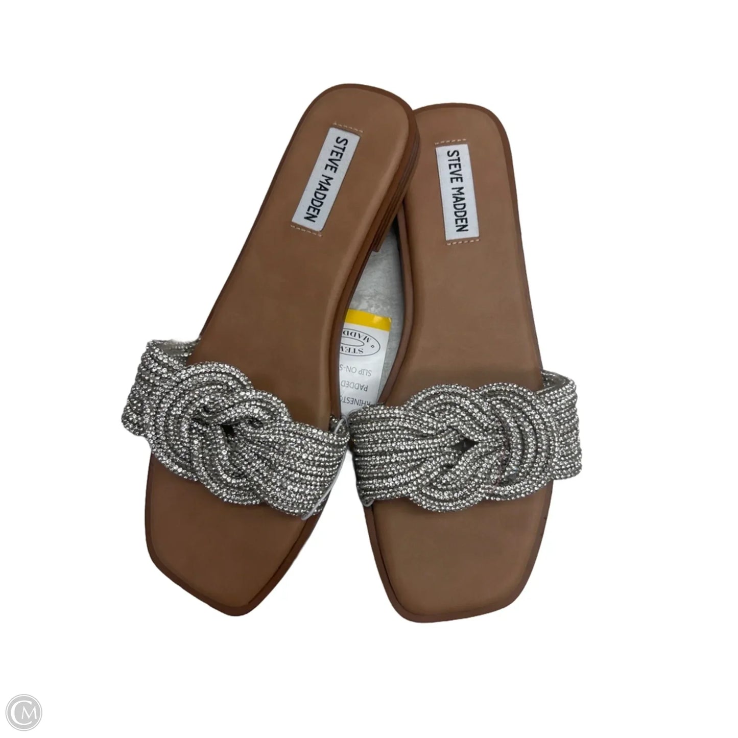 Sandals Flats By Steve Madden In Brown & Silver, Size: 8