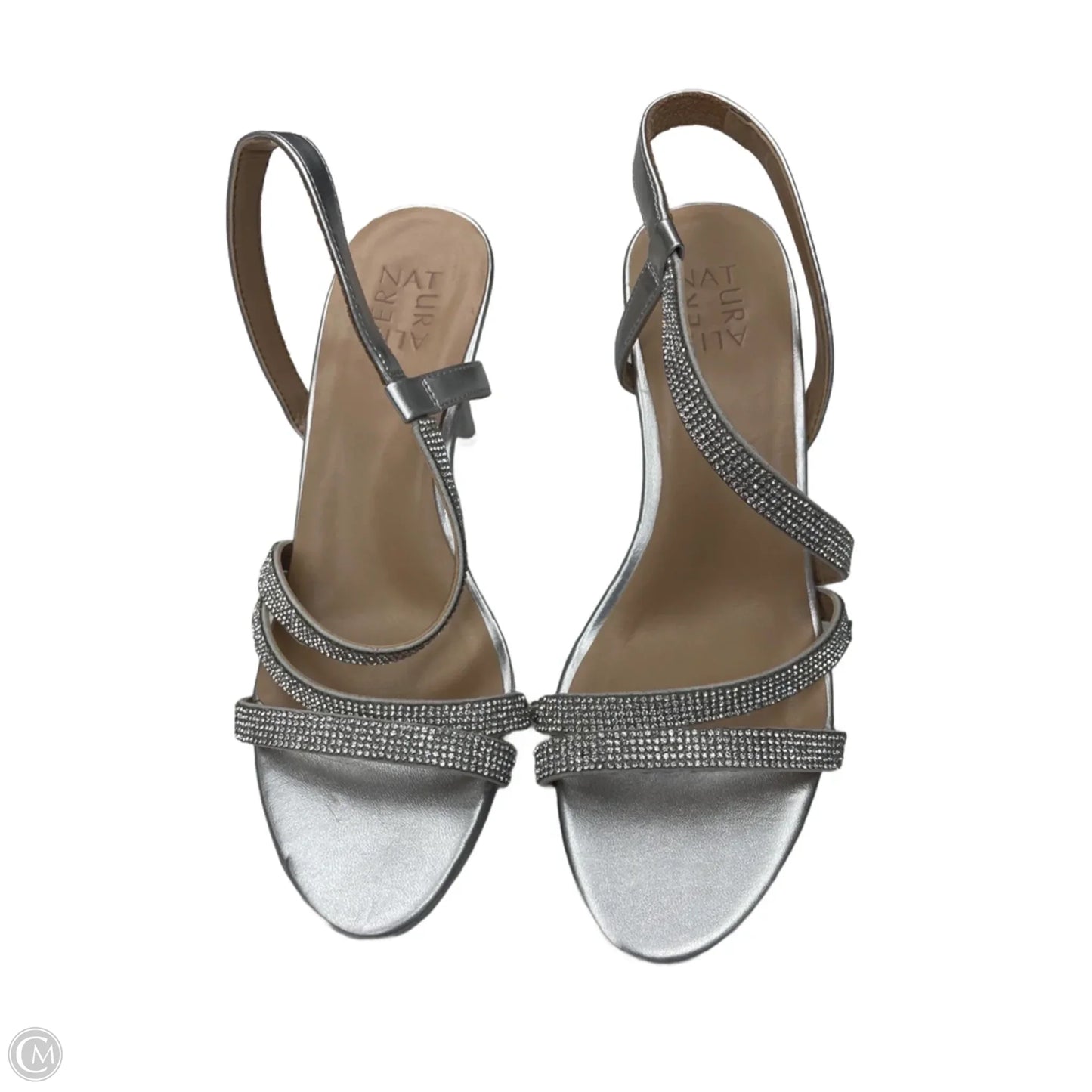 Sandals Heels Stiletto By Naturalizer In Silver, Size: 9