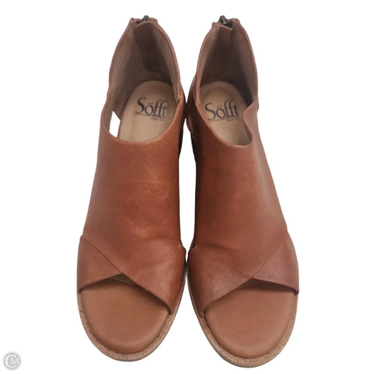 Sandals Heels Block By Sofft In Brown, Size: 7