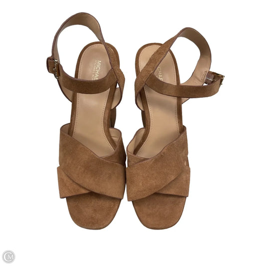 Sandals Heels Platform By Michael By Michael Kors In Brown, Size: 10