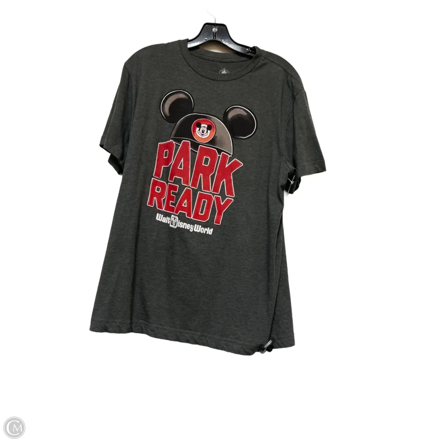Top Short Sleeve By Disney In Grey, Size: M