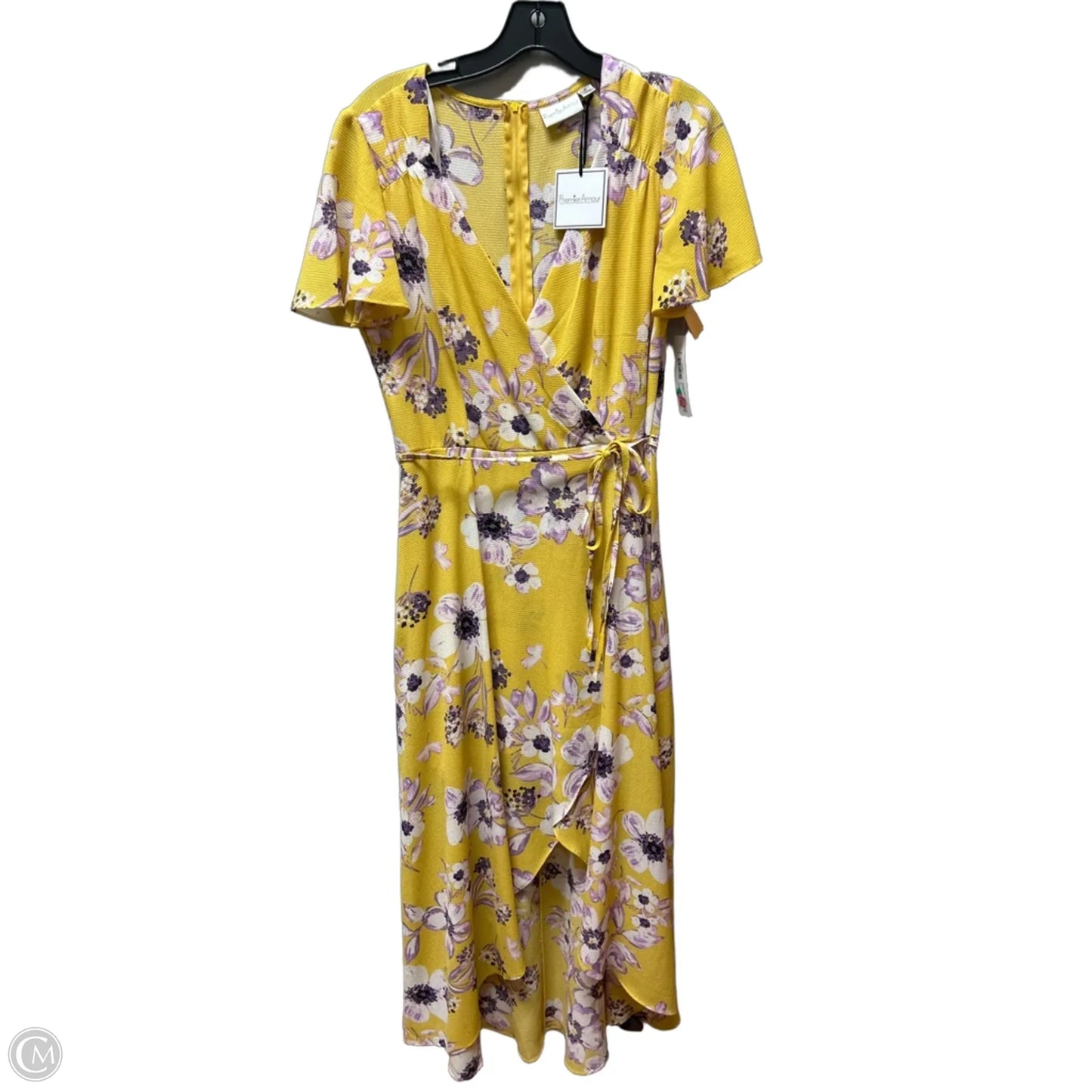 Dress Casual Midi By Premier Amour In Purple & Yellow, Size: S