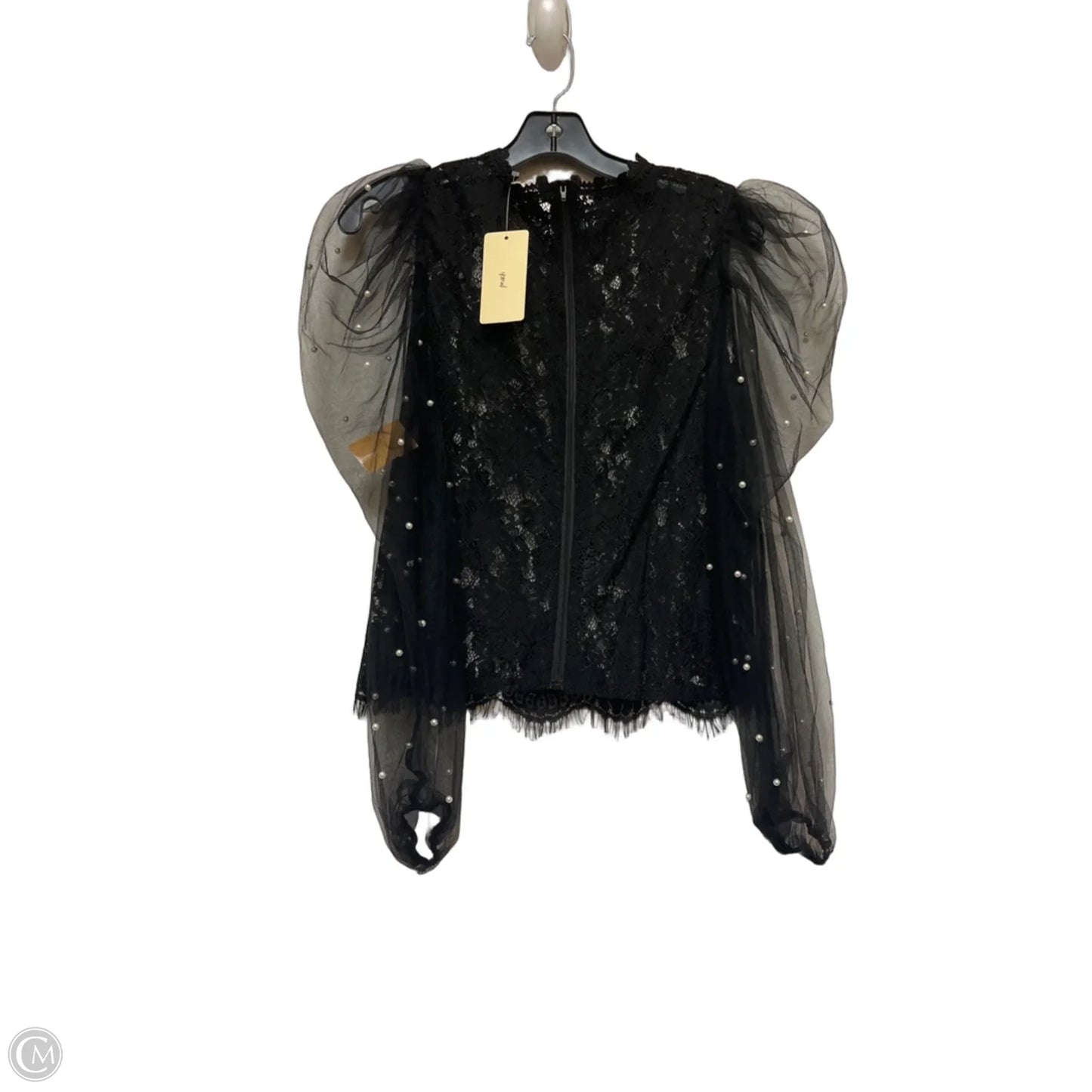 Top Long Sleeve By Peach In Black, Size: L
