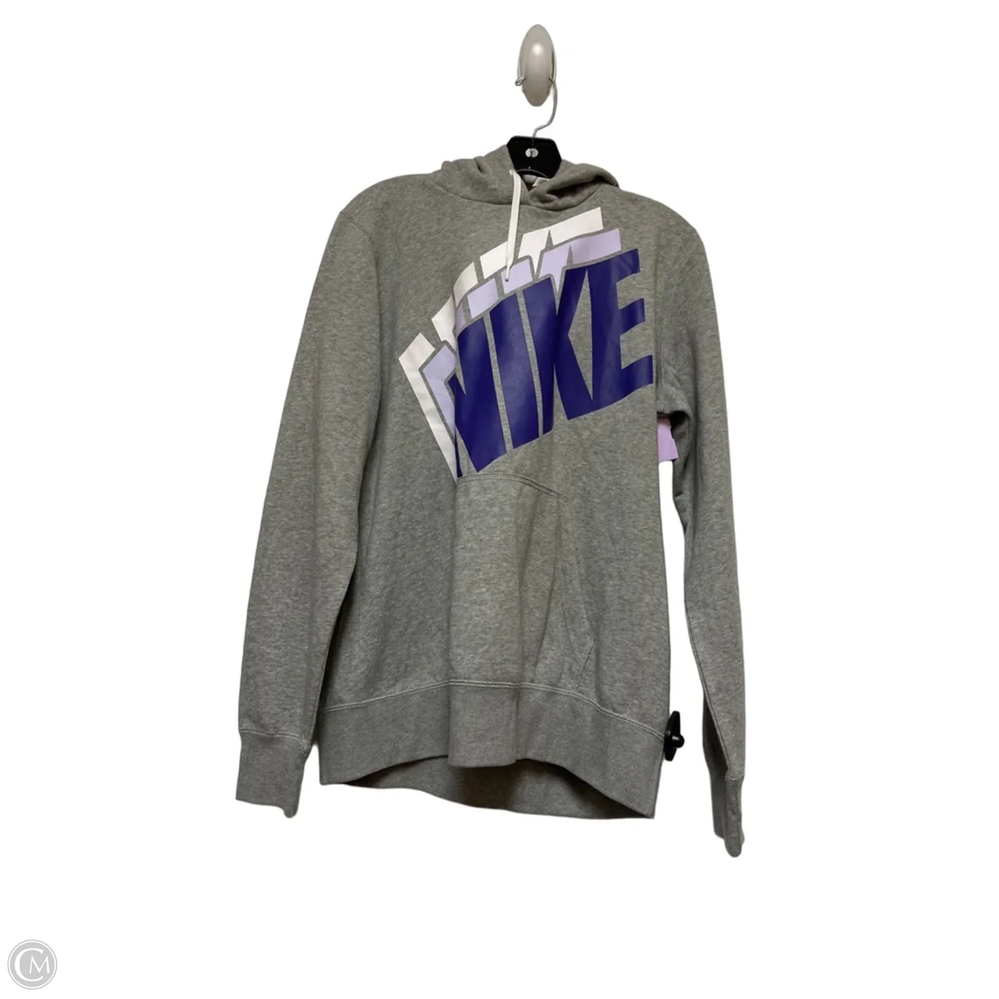 Sweatshirt Hoodie By Nike Apparel In Grey & Purple, Size: Xl