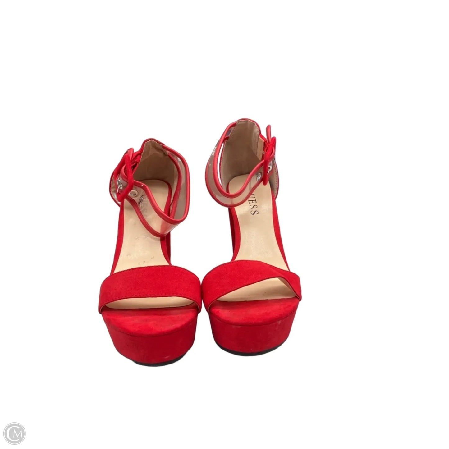Sandals Heels Stiletto By Guess In Red, Size: 5.5