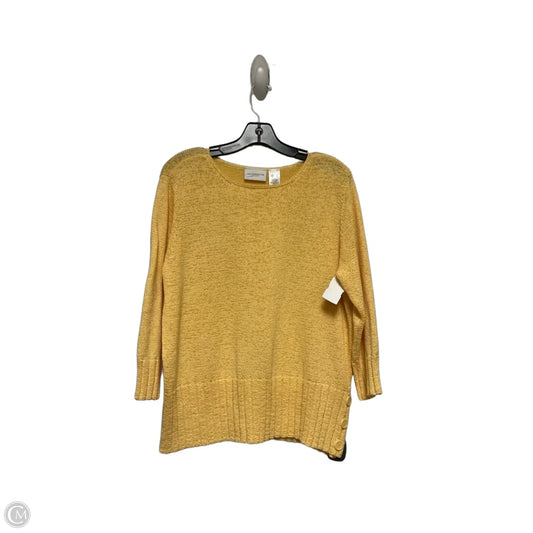 Sweater By Liz Claiborne In Yellow, Size: L
