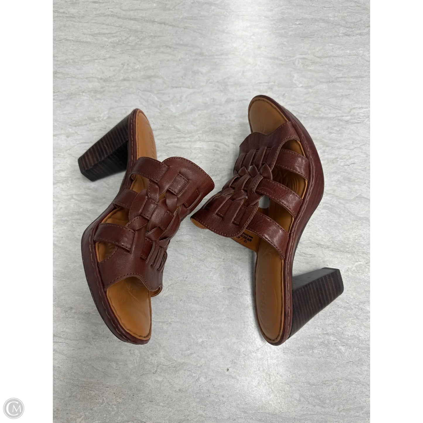 Sandals Heels Block By Born In Brown, Size: 10