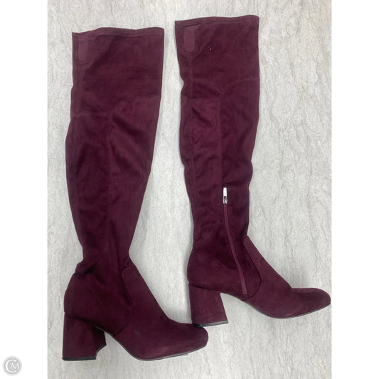 Boots Knee Heels By Nine West In Purple, Size: 7.5