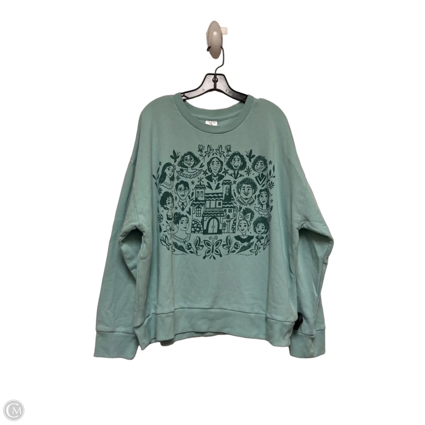 Sweatshirt Crewneck By Disney Store In Teal, Size: L