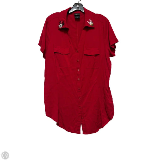 Top Short Sleeve By Disney Store In Red, Size: 1x