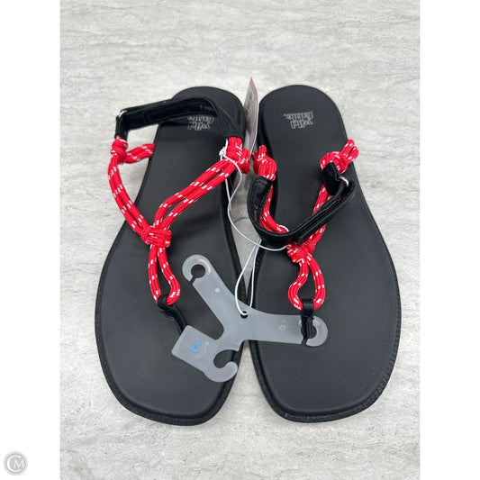 Sandals Flats By Wild Fable In Black & Red, Size: 7