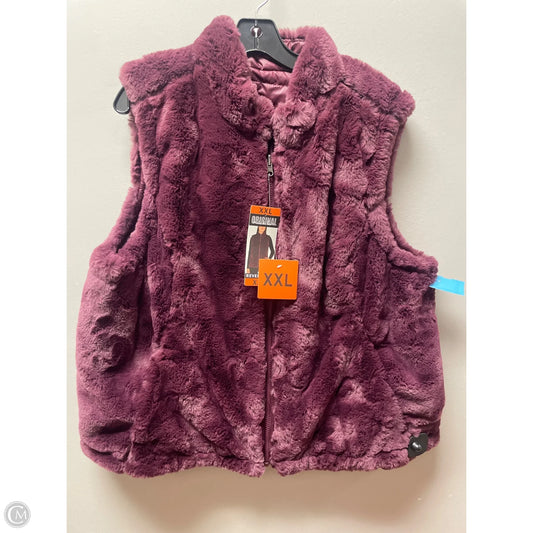 Vest Fleece By Nicole Miller In Maroon, Size: Xxl