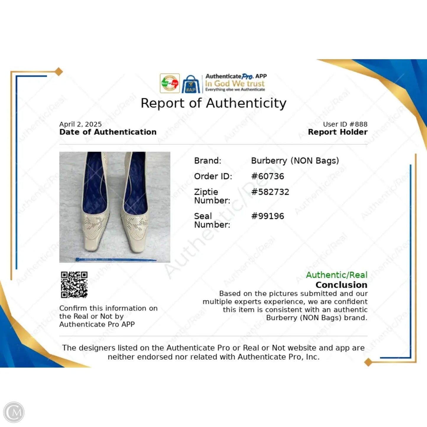 Shoes Luxury Designer By Burberry In Cream, Size: 7.5