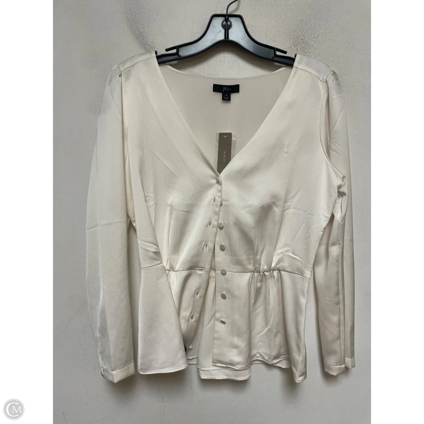 Top Long Sleeve By J. Crew In Cream, Size: S