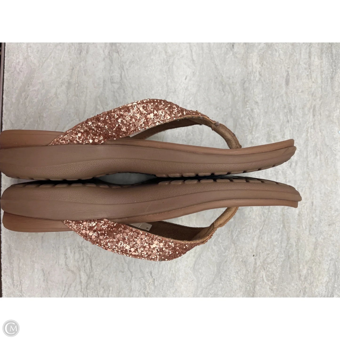 Sandals Flats By Crocs In Rose Gold, Size: 6