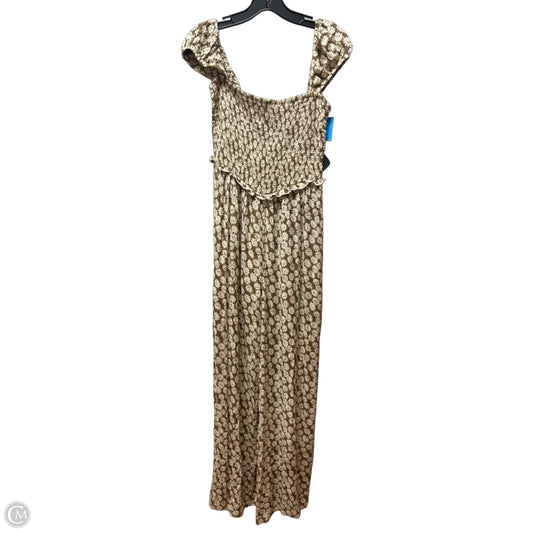 Jumpsuit By Urban Outfitters In Brown & Cream, Size: M