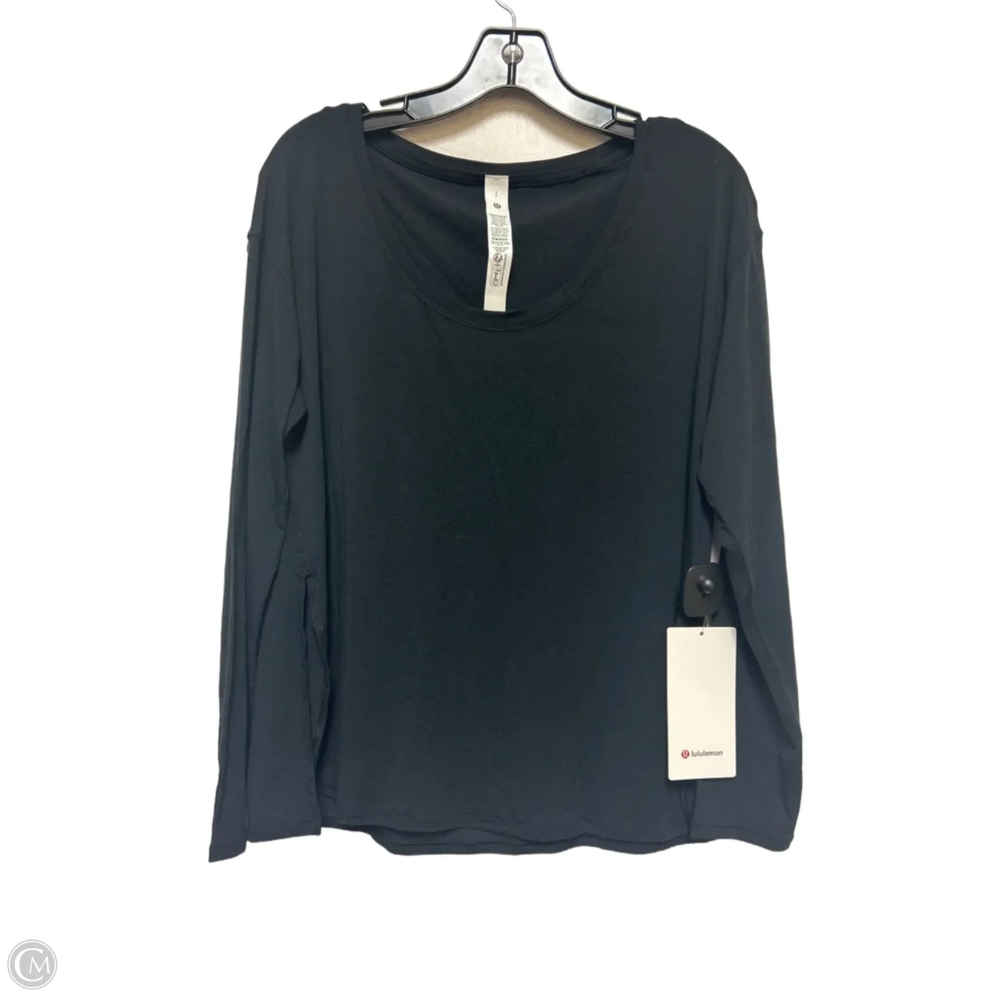 Athletic Top Long Sleeve Crewneck By Lululemon In Black, Size: S