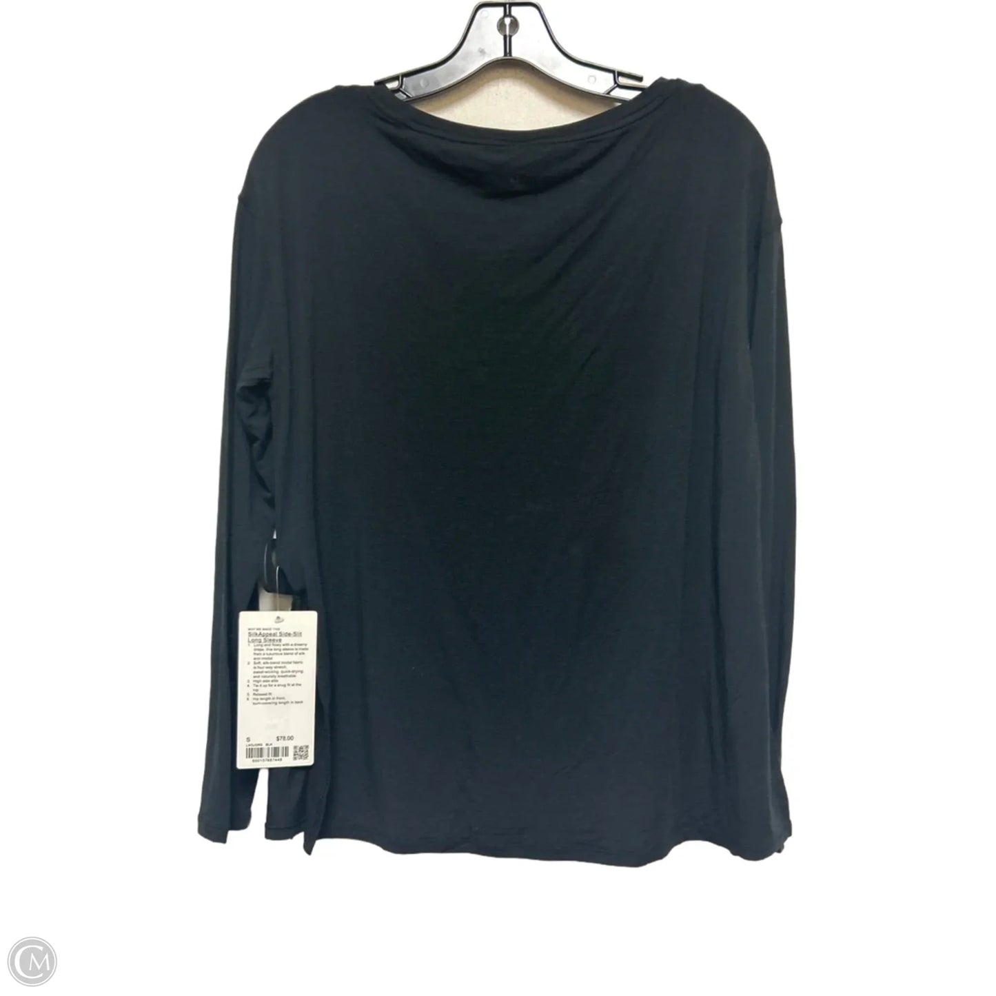 Athletic Top Long Sleeve Crewneck By Lululemon In Black, Size: S
