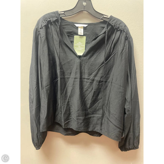 Top Long Sleeve By H&m In Black, Size: S