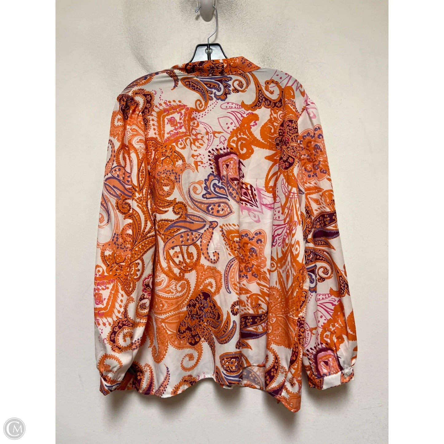 Top Long Sleeve By Eloquii In Paisley Print, Size: Xxl