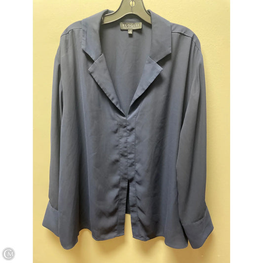 Top Long Sleeve By Eloquii In Navy, Size: Xxl