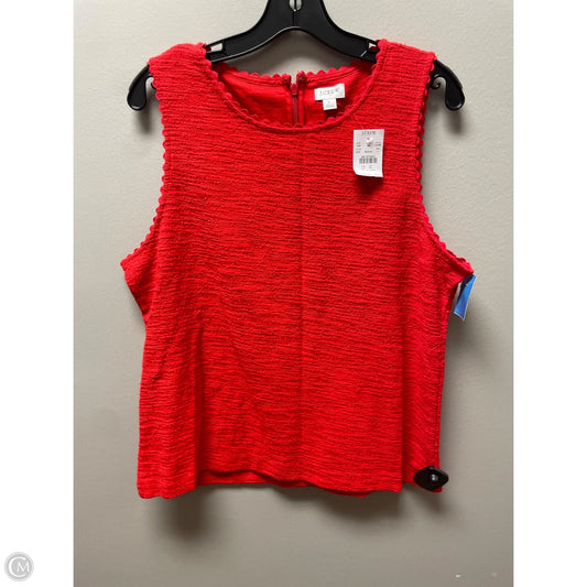 Top Sleeveless By J. Crew In Red, Size: L
