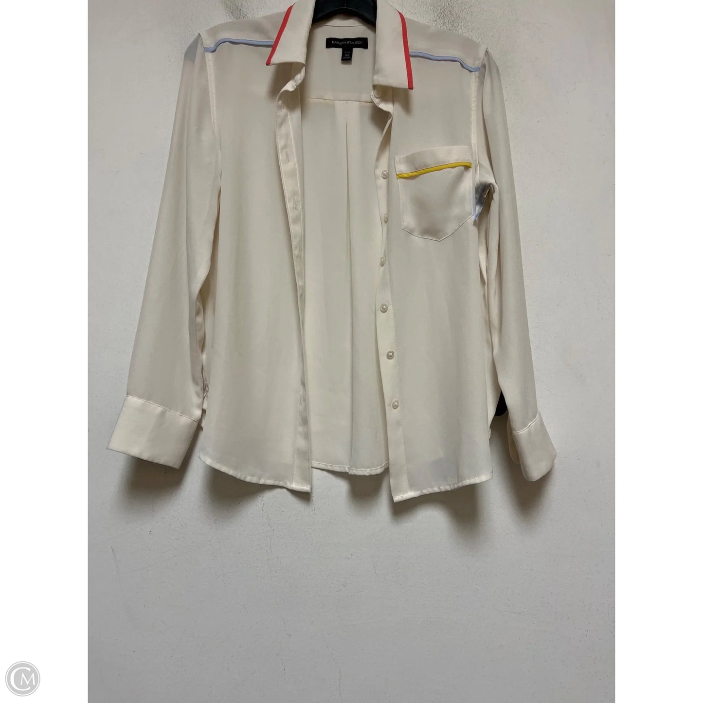 Top Long Sleeve By Banana Republic In Cream, Size: Xs