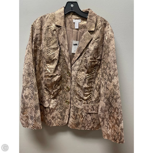 Blazer By Chicos In Snakeskin Print, Size: Xl