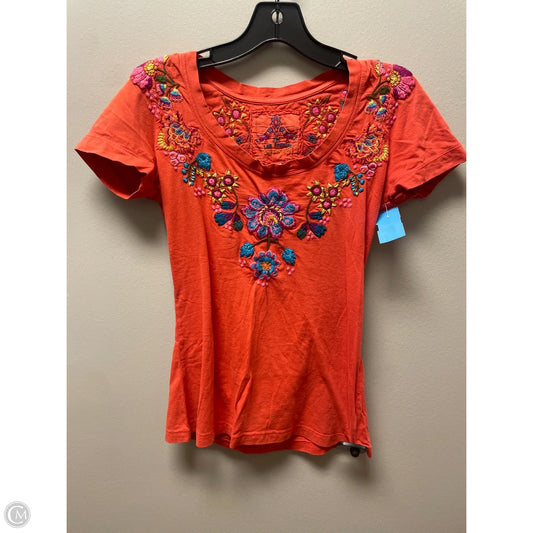 Top Short Sleeve By Johnny Was In Orange, Size: Xs
