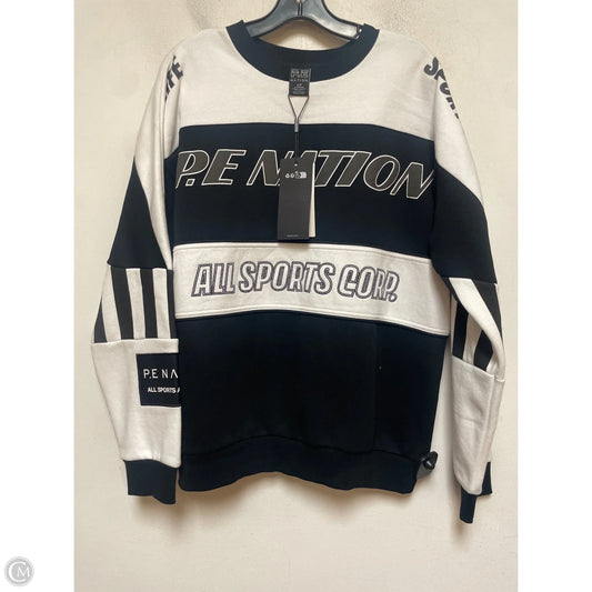 Sweatshirt Crewneck By Clothes Mentor In Black & White, Size: S