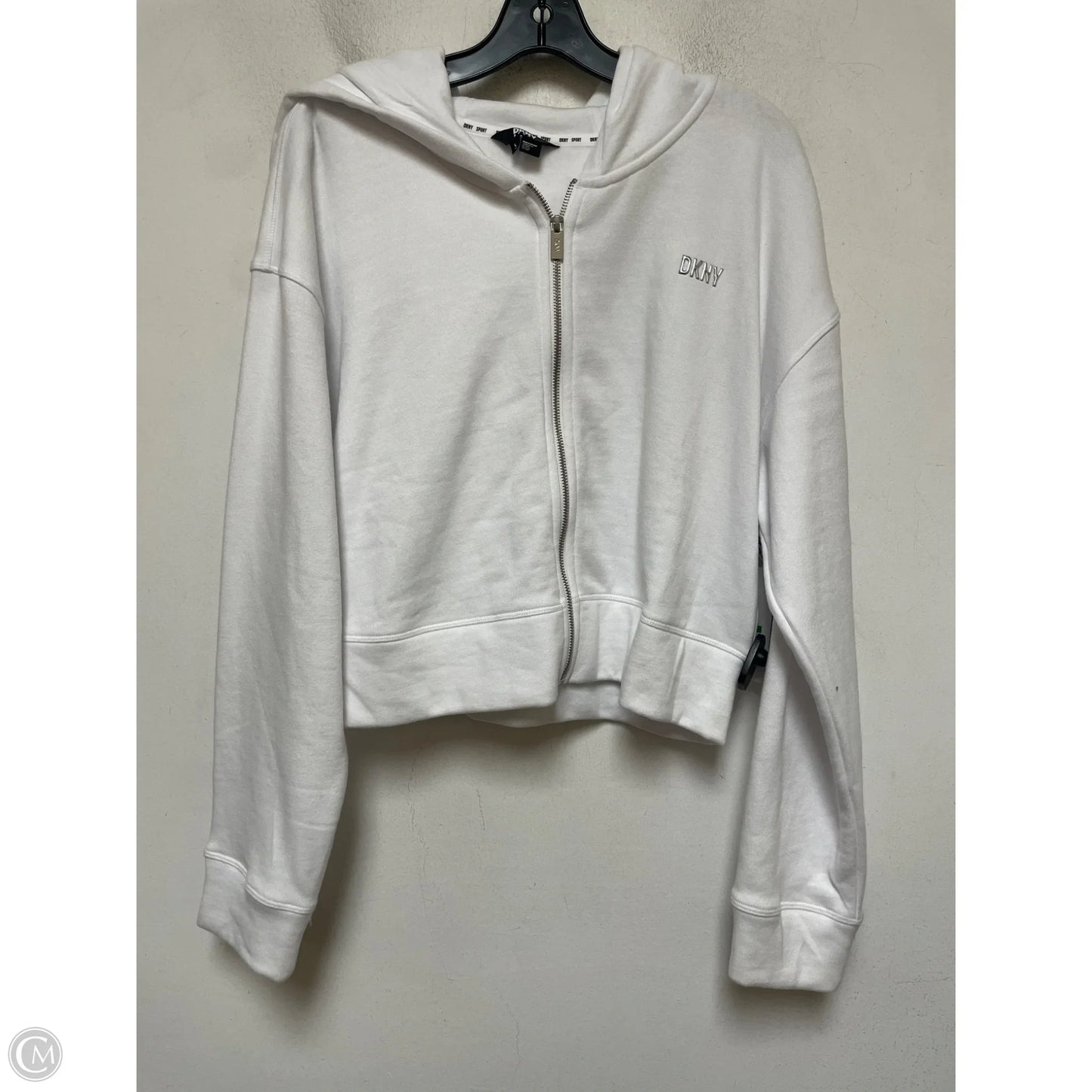 Sweatshirt Hoodie By Dkny In White, Size: L