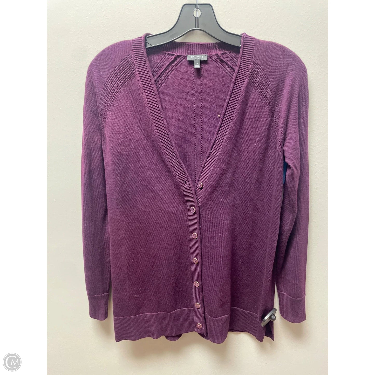 Sweater Cardigan By Talbots In Purple, Size: Sp