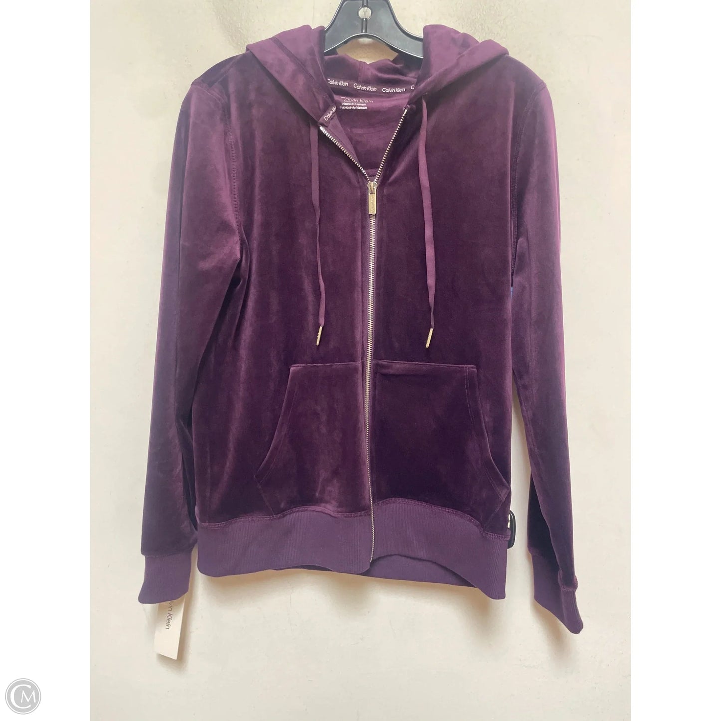 Sweatshirt Hoodie By Calvin Klein In Purple, Size: S