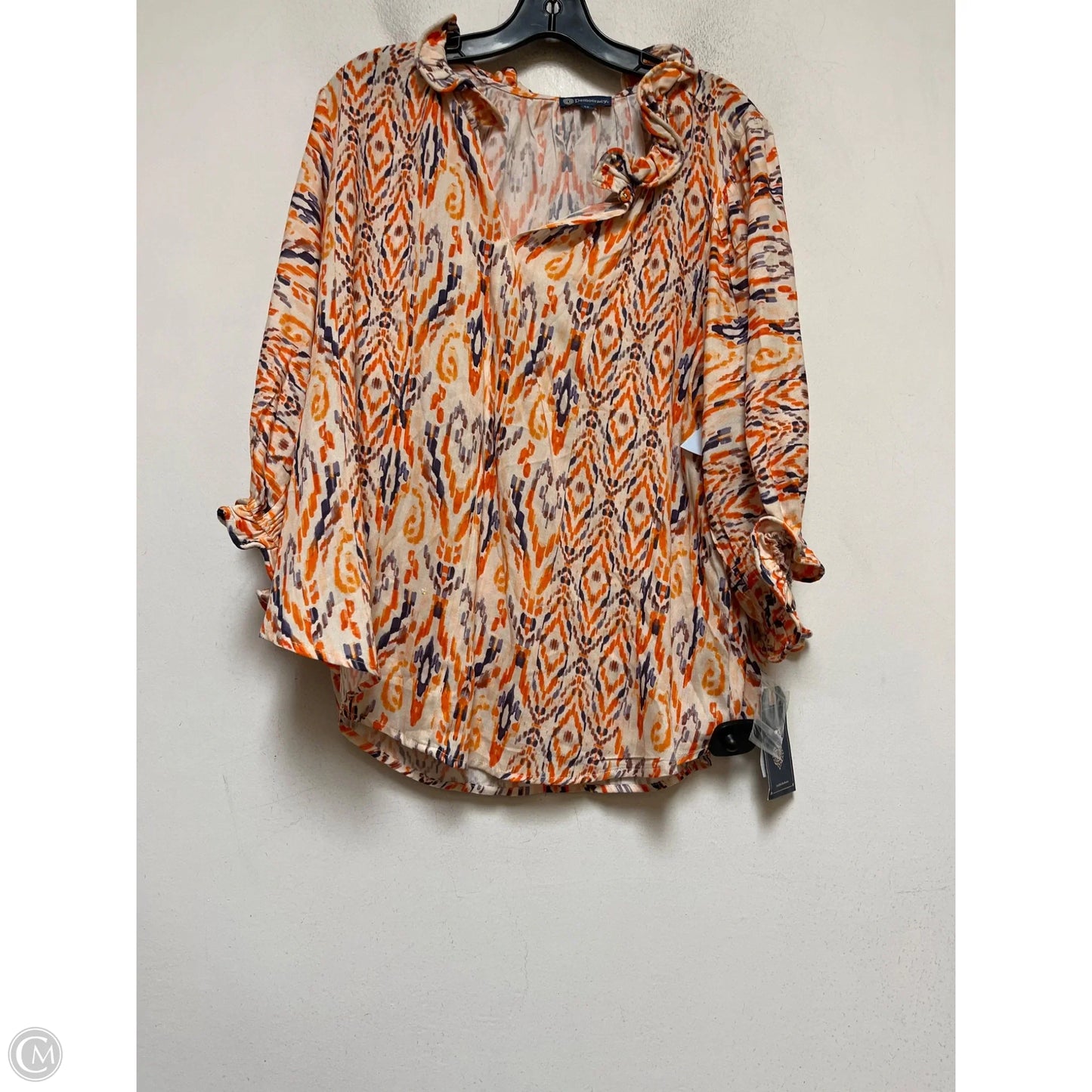 Top Short Sleeve By Democracy In Blue & Orange, Size: 1x