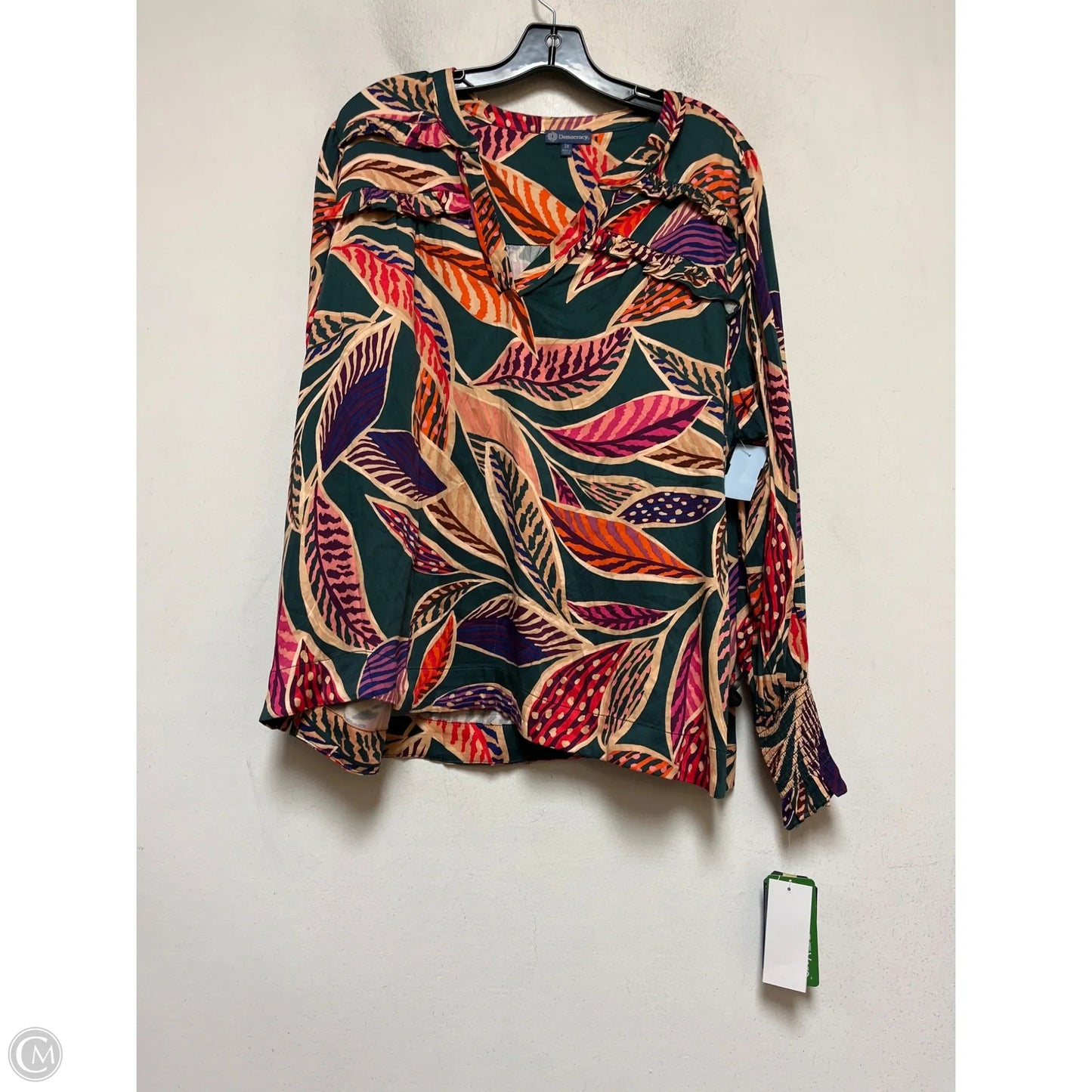 Top Long Sleeve By Democracy In Multi-colored, Size: 1x