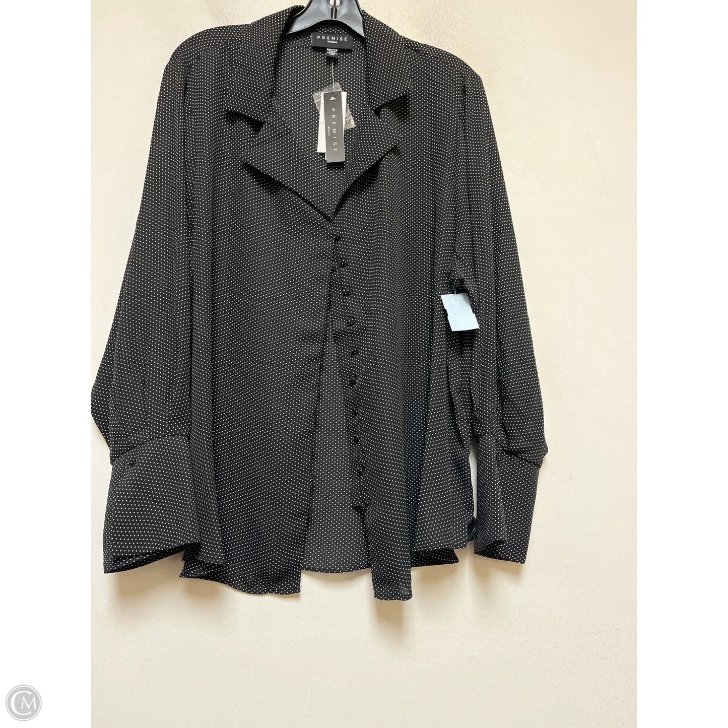 Top Long Sleeve By Premise In Polkadot Pattern, Size: 2x