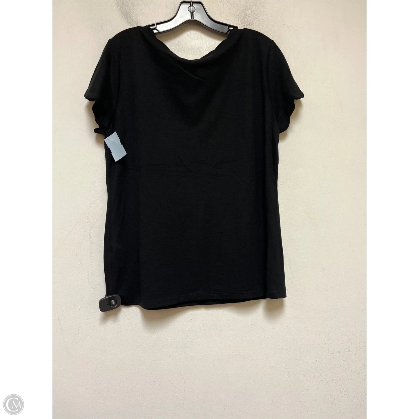 Top Short Sleeve Basic By T Tahari In Black, Size: Xl