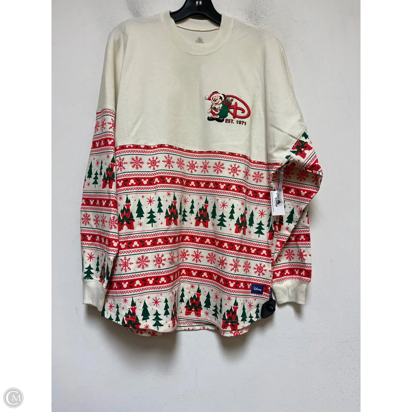 Top Long Sleeve By Disney Store In Cream & Red, Size: S