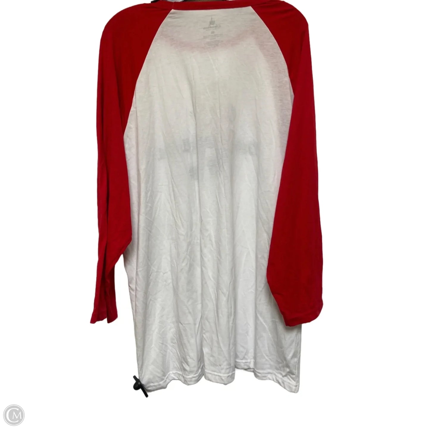 Top Long Sleeve Basic By Disney Store In Red & White, Size: Xxl