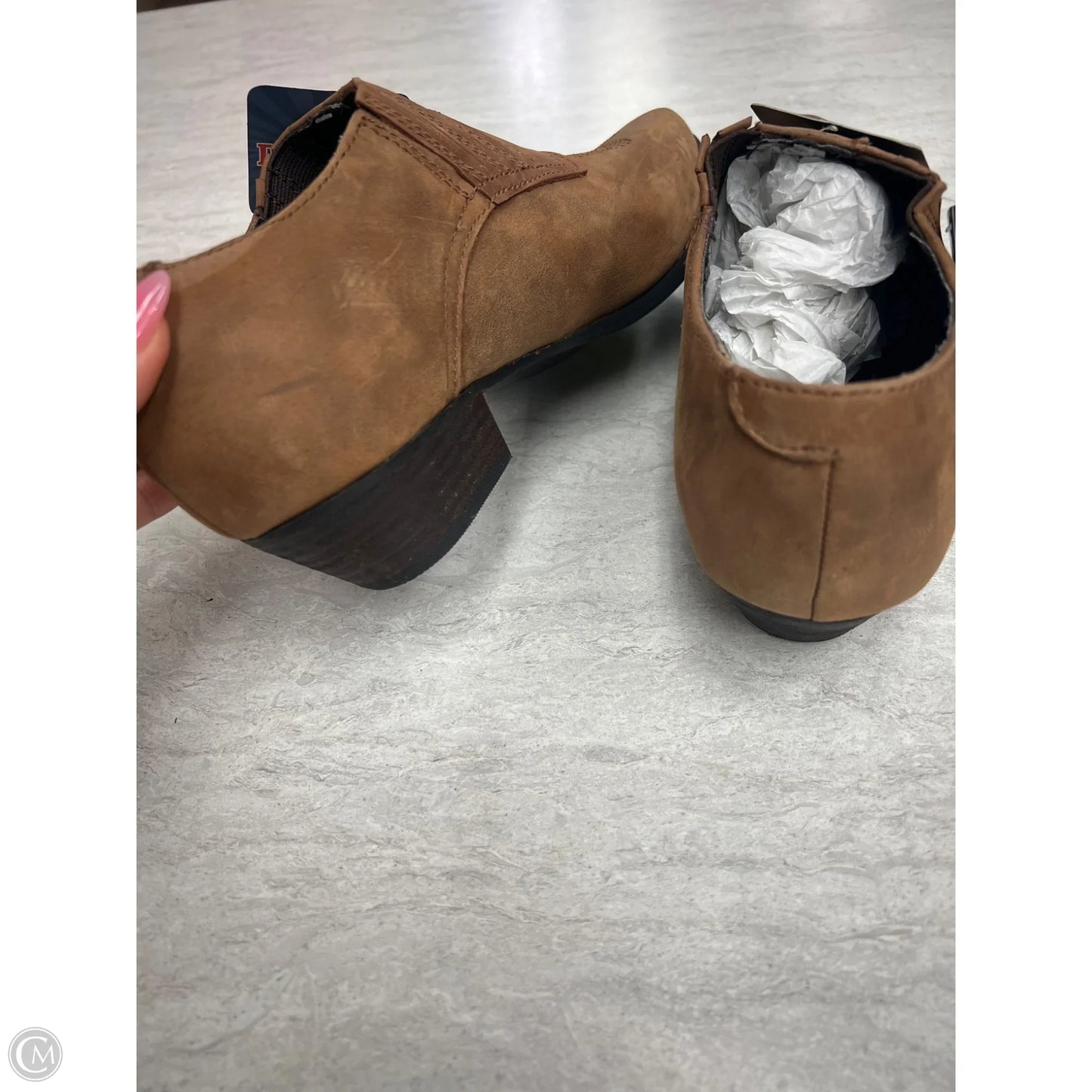 Boots Ankle Heels By Durango In Brown, Size: 9.5