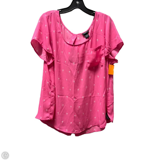 Top Short Sleeve By Torrid In Pink & White, Size: 1x