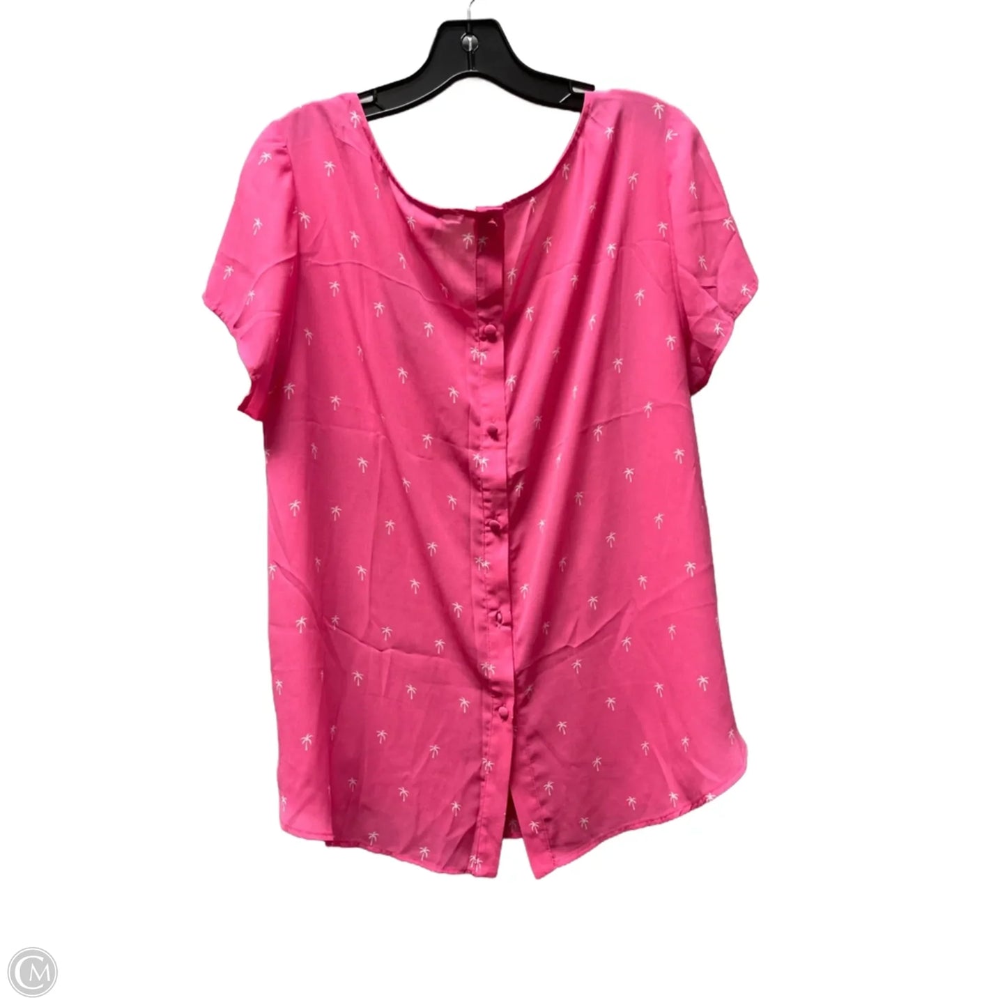 Top Short Sleeve By Torrid In Pink & White, Size: 1x