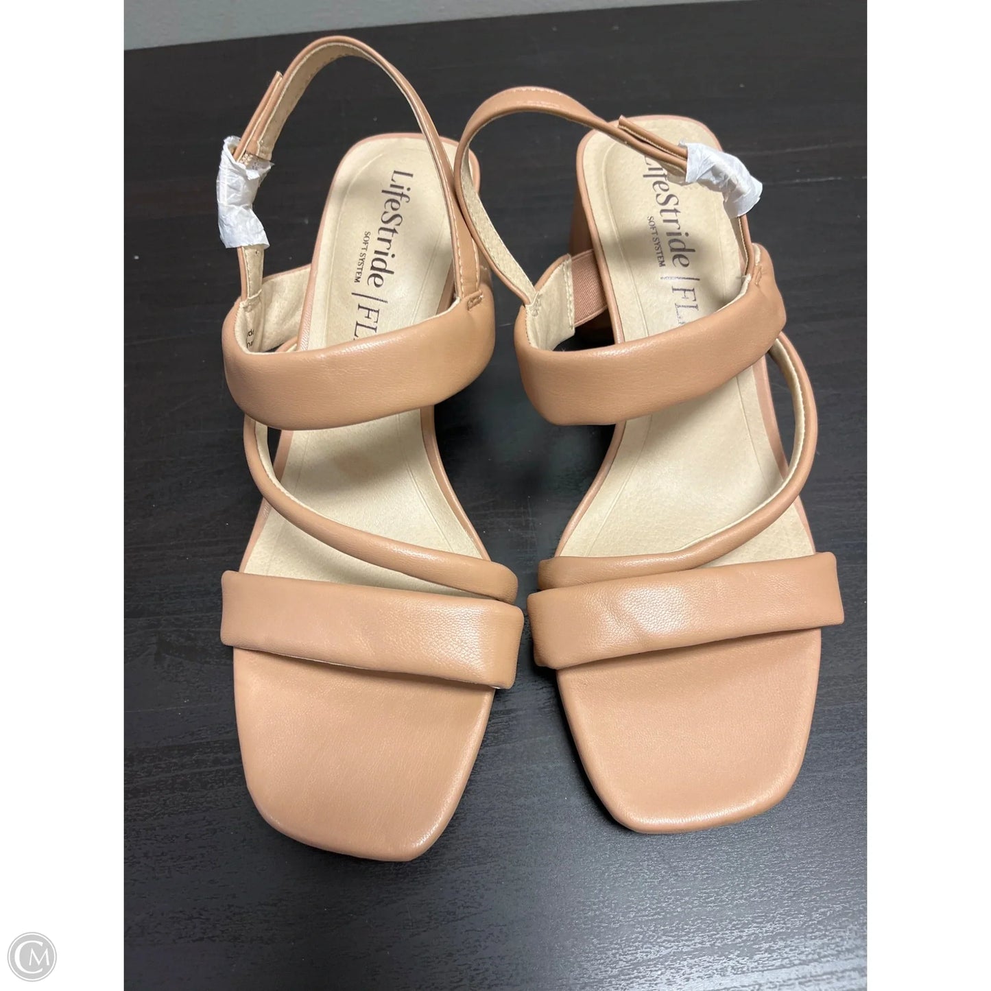 Sandals Heels Block By Life Stride In Tan, Size: 9